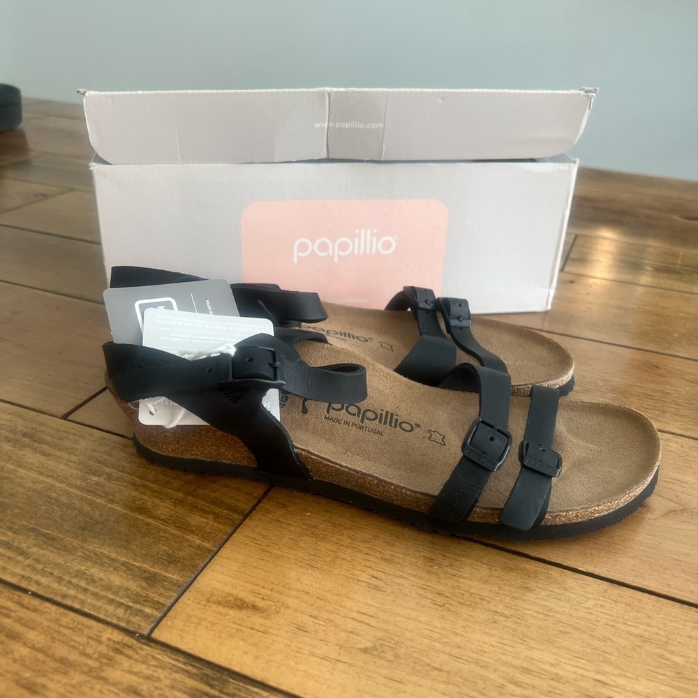 NWT Birkenstock Papillio heeled sandal size 40 (9) black